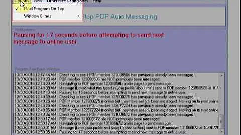 POF Auto Message Sender Software Advanced Features Menu Items