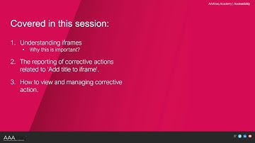 AAAtraq Academy | Accessibility - Add title to iframe