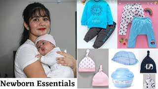 Newborn Essentials: Firstcry Shopping Haul - Pajami, caps, baby bed, mosquito net, bibs, clothes