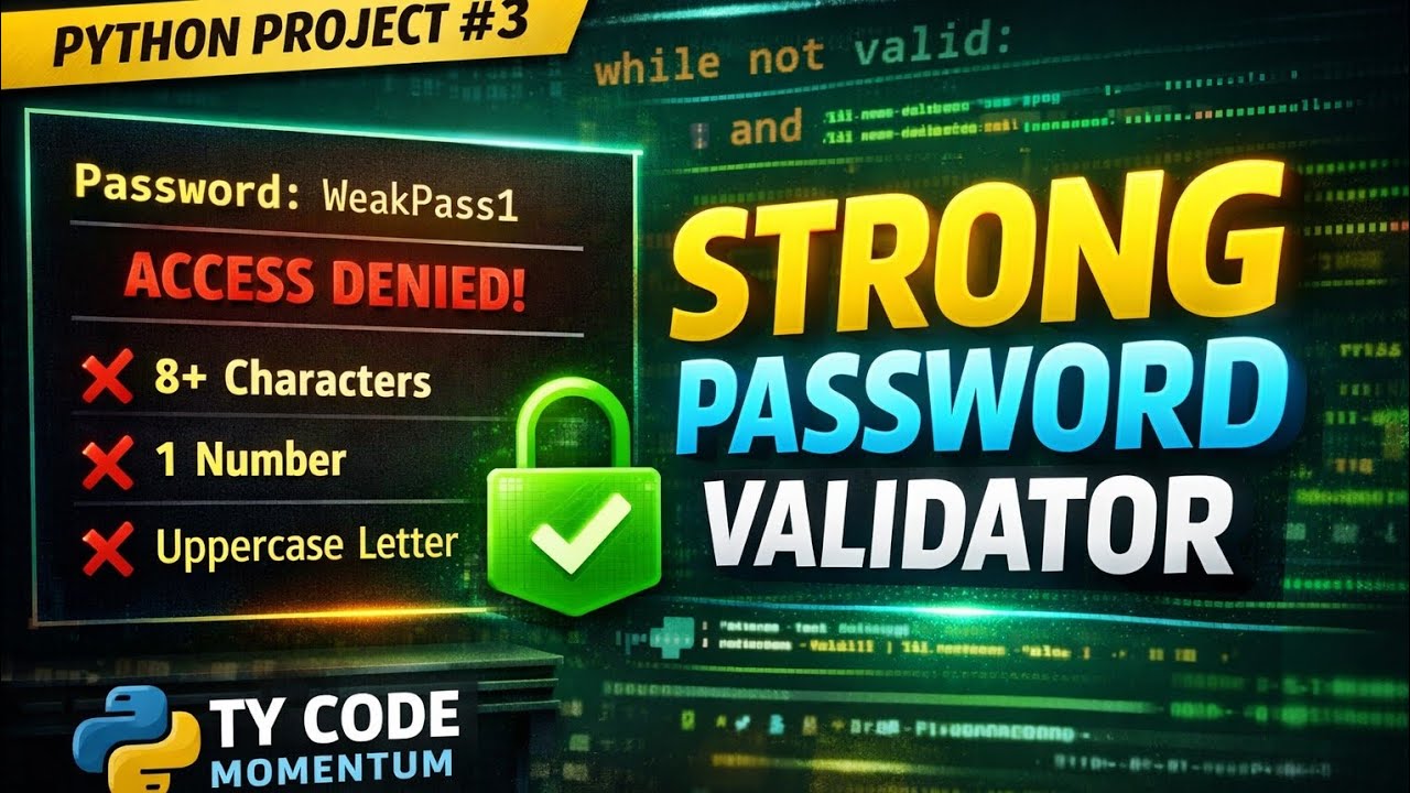Project 3: Strong password Validator - YouTube