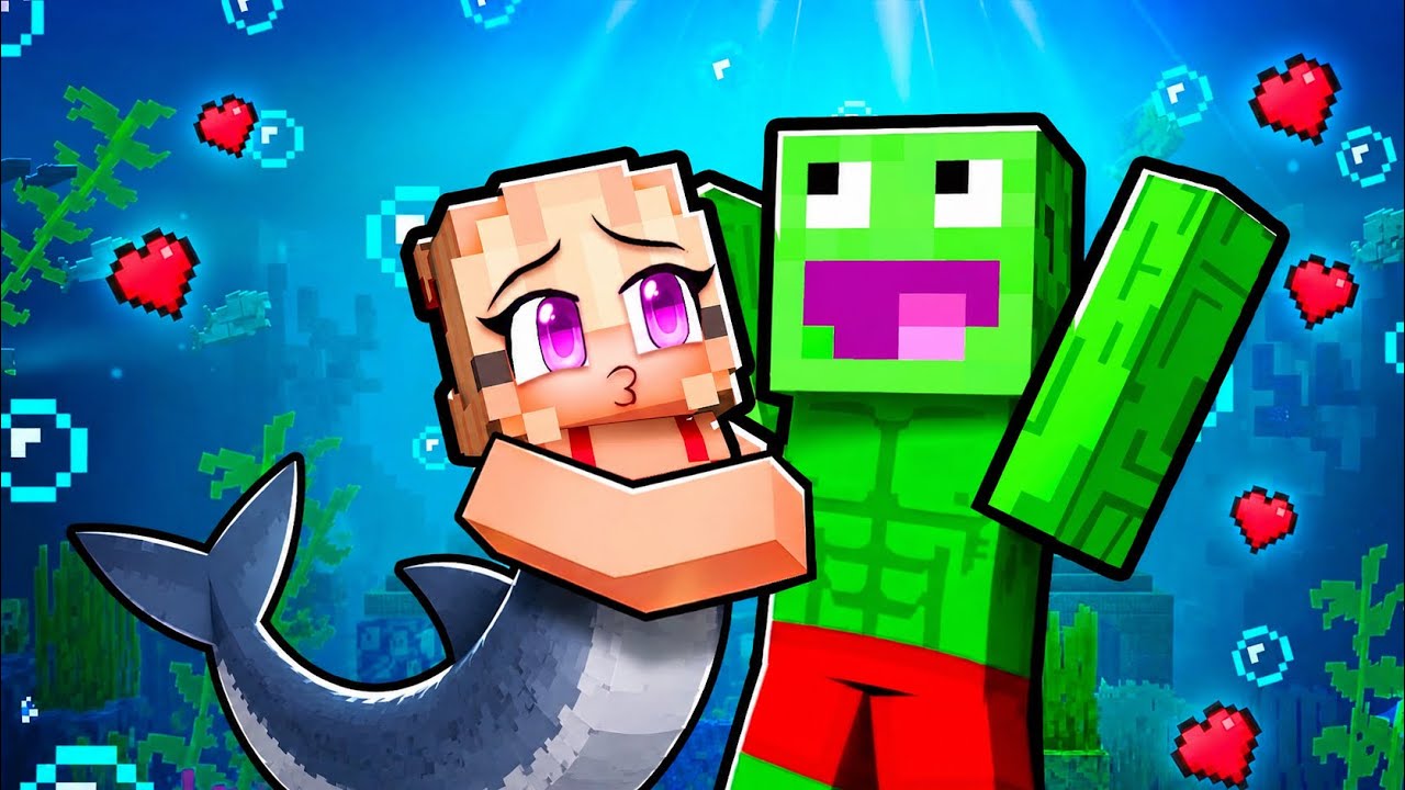UWIĘZIONY POD WODĄ przez DZIEWCZYNĘ REKINA w Minecraft! 🦈❤️