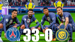 : FIFA 23 - MESSI, RONALDO, MBAPPE, NEYMAR, ALL STARS | PSG 33-0 AL NASSR