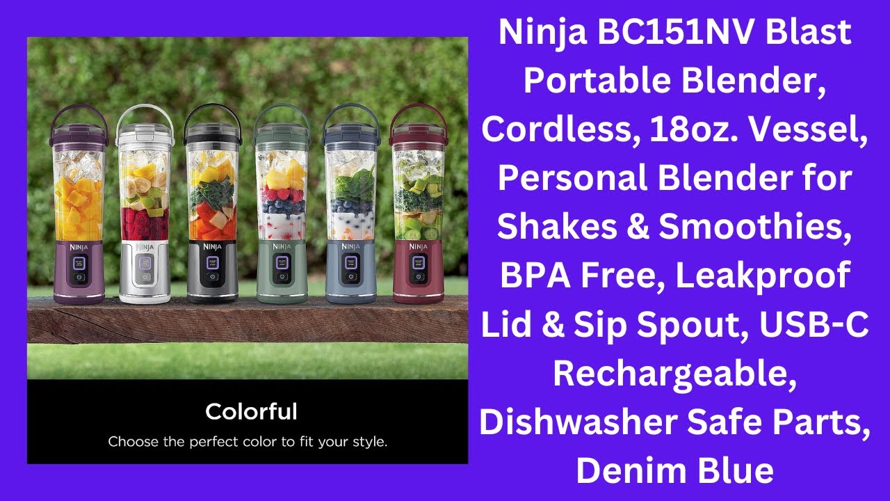 Ninja Blast Denim Blue Portable Blender + Reviews