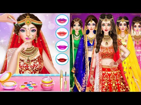 Indian Bridel Makeup and Dress up video | Girl makeup Catoon video ...