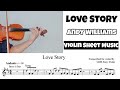 Free sheet  love story  andy williams  violin sheet music