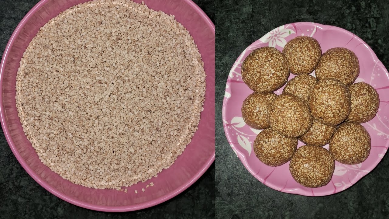 तिल और गुड़ के लड्डू (White sesame seeds and jaggery laddu)