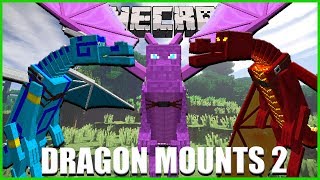 Minecraft - OVER 10 BRAND NEW DRAGONS ADDED TO MINECRAFT!! (DRAGON MOUNTS MOD 2)