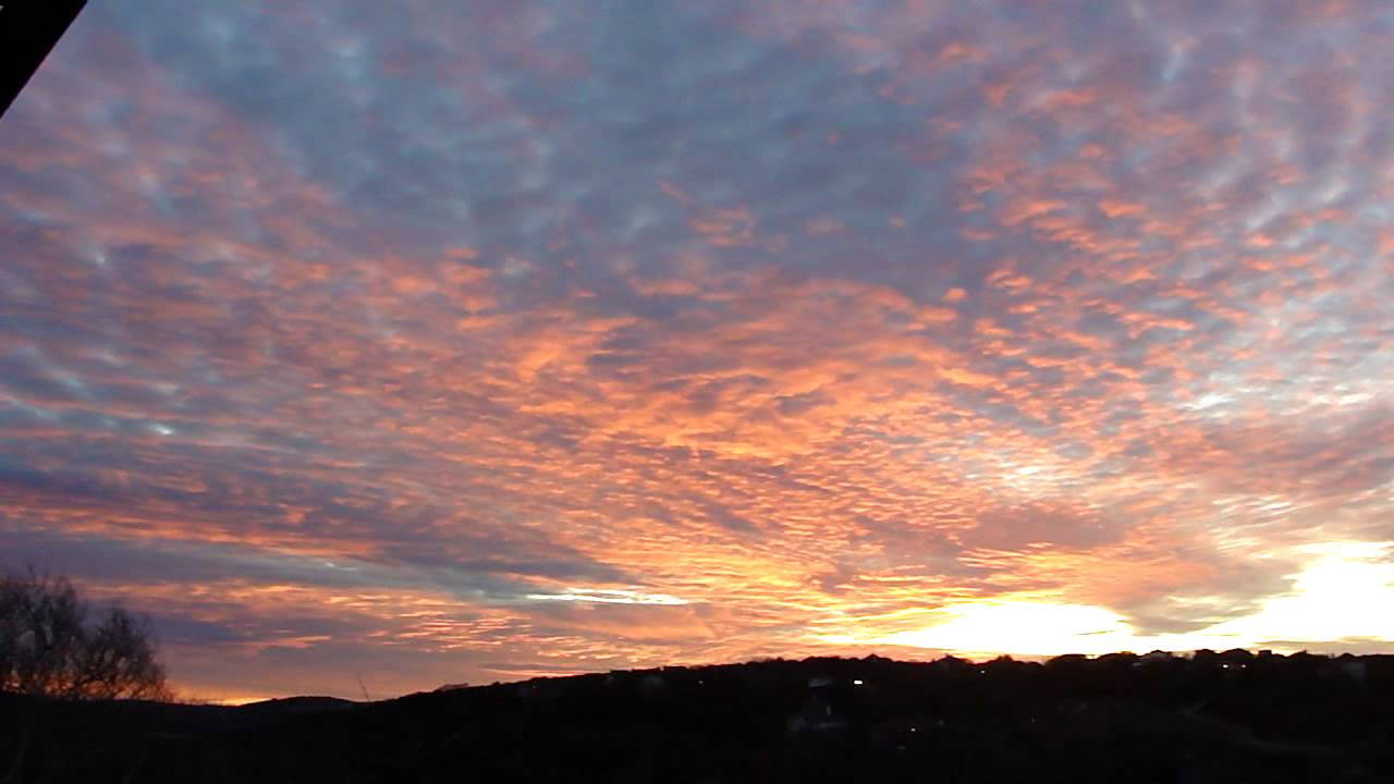 Beautiful Pink Blue Sunset in Austin, Texas January 2012 - YouTube