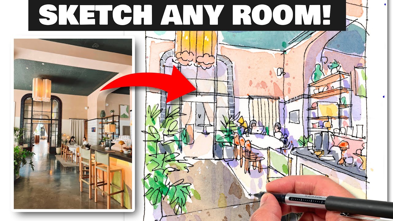How to Sketch a Room in Easy Steps (Urban Sketching for Beginners)