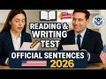 Official Reading &amp; Writing Sentences for US Citizenship Interview 2025 – All 80 English Sentences