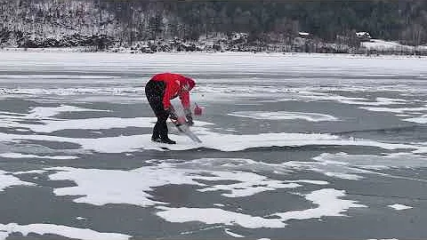 Icebound Sailboat on Lake Champlain - Attempted Boat Rescue