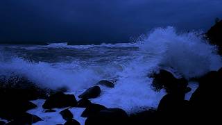Heavy Ocean Sounds for Sleeping - Fall Asleep Fast with Endless Waves in the Midnight Darkness