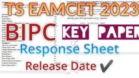 Ts EAMCET 2023 Response Sheet and key paper  dates