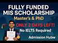 Fully Funded MIS Scholarship Malaysia 2026 | Master's &amp; PhD | No IELTS Required |Scholarship 2026-27