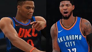 NBA 2K18 Gameplay Durant vs. Westbrook GRUDGE MATCH Golden State Warriors OKC Thunder PS4 PRO