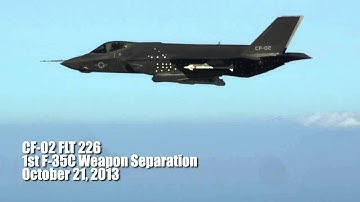 F35C GBU12 21OCT13  NAVY F 35C COMPLETES FIRST WEAPONS SEPARATION TEST