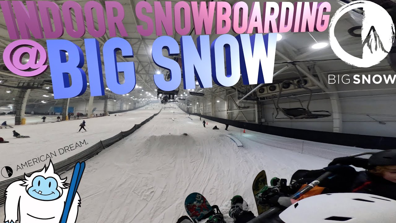 INDOOR SNOWBOARDING BIG SNOW IN AMERICAN DREAM MALL! (POV W/ GOPRO