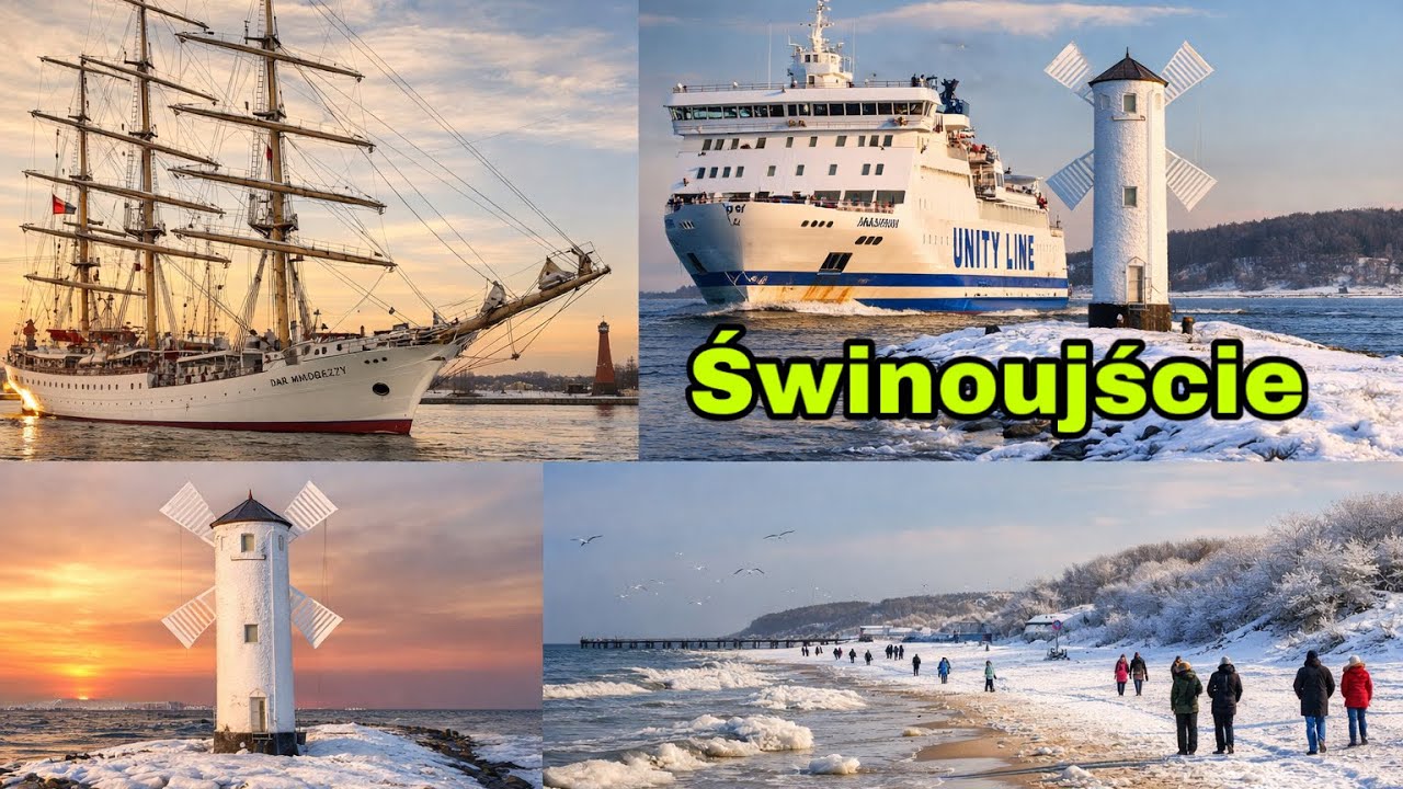 This is what Świnoujście looks like in winter?! Dar Młodzieży and Jantar Unity at Staw Młyny