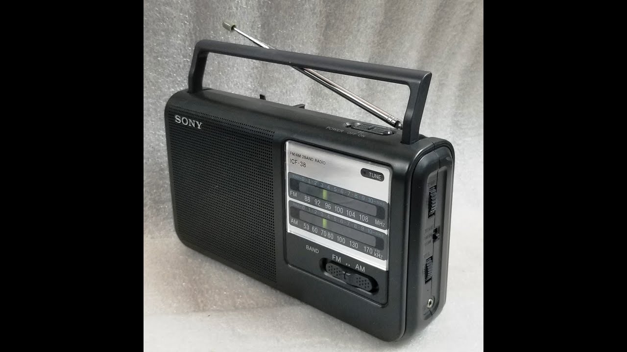 Sony ICF 38 AM/FM 2 band Portable AC/BATTERY Radio - YouTube