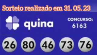 Sorteio da Quina concurso 6163 realizado em 31. 05. 23