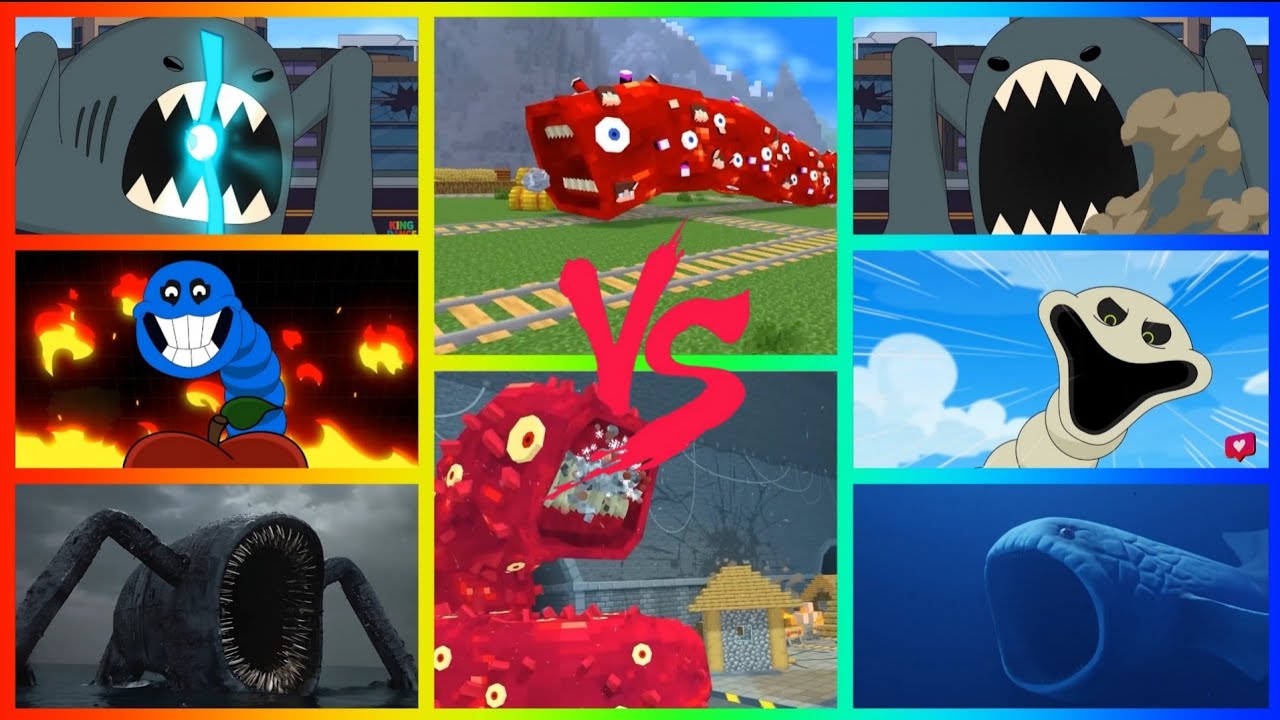 Bloop vs Sea Eater vs Infected Sky | Train Eater, Hungry Snake & Big Worm | Coffin Dance Tiles Hop