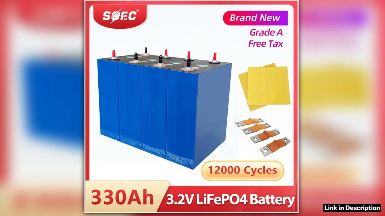 12000 Cycles 32V 330AH Lifepo4 Battery 320AH Lithium Iron Phosphate Cell DIY 12V24V48V Rechargeable