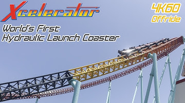 Xcelerator in 4K: The ORIGINAL Hydraulic Launch Coaster!