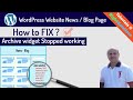 WordPress website Archive Section not working - Blog Page Archive Widget not working