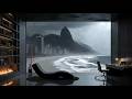 Music for Deep Focus — Rainy Ocean View Workspace