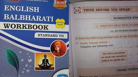 7th std English Workbook chp 3.6 THINK BEFORE YOU SPEAK answers