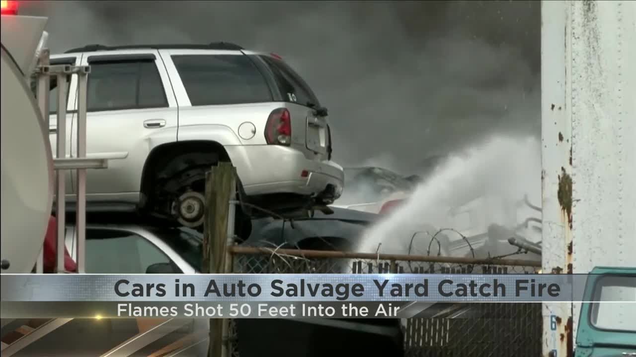 Flames shoot high in the air; cars catch fire at New Haven auto salvage ...