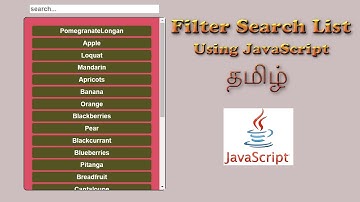 Filter Search List using JavaScript TAMIL Tutorial