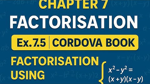Factorisation of Quadratic TRINOMIAL class 8 Maths chapter 7 Factorisation Ex. 7.5 cordova book
