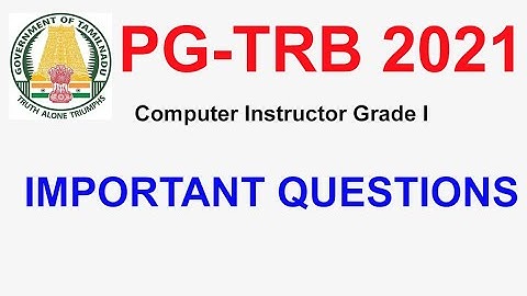 PG TRB COMPUTER INSTRUCTOR IMPORTANT QUESTIONS | VIBRANT ONLINE ACADEMY