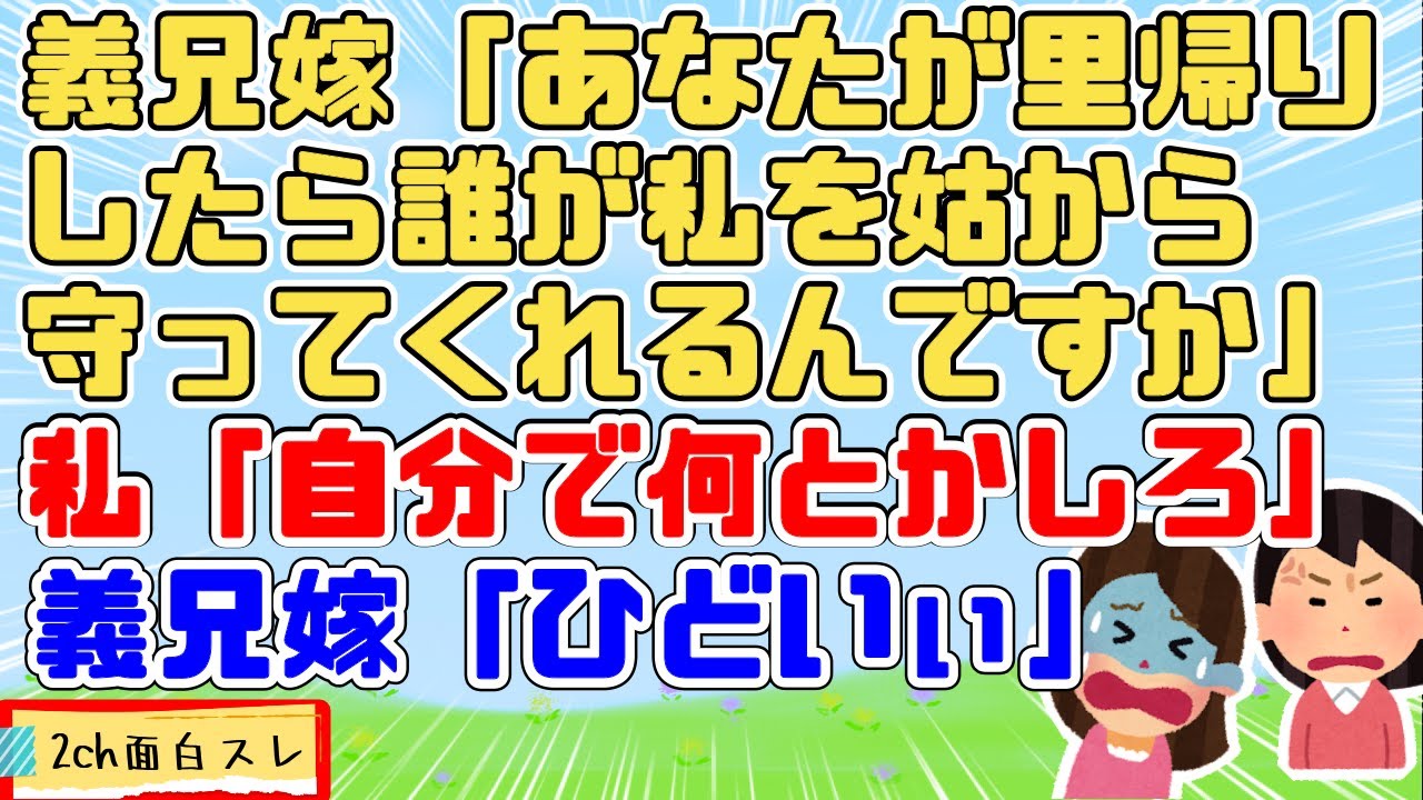 義兄嫁「里帰りしないでください！」義兄「嫁は大人しいからみんなで守ってやらないと」私「いつまでも人を防波堤にしてないで自分達でなんとかしろ！」
