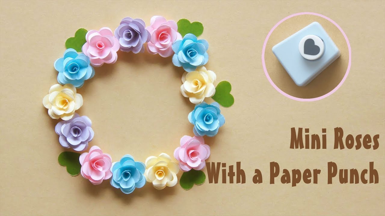 100均クラフトパンチで作る立体的なミニバラ How To Make Mini Roses With A Paper Punch Youtube