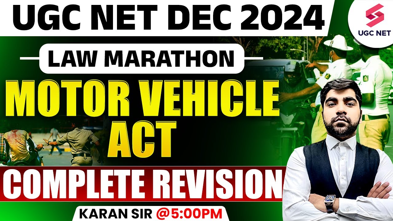 UGC NET Law Marathon 2024 | UGC NET Law Preparation By Karan Sir | Motor Vehicle Act 1988 Lecture