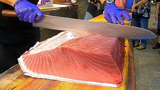 The Sharpest Knife Cuts Giant Bluefin Tuna Like Butter  Luxurious Sashimi and Steaks