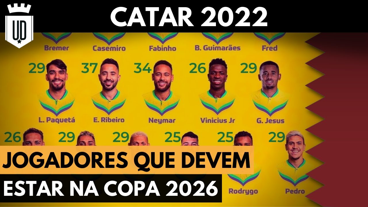 Veja com quantos anos os jogadores da Seleção estarão na copa de 2026 - Copa  do Mundo - Diário do Nordeste