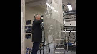 Vortex 2: woven steel, fibre optics and thrown porcelain