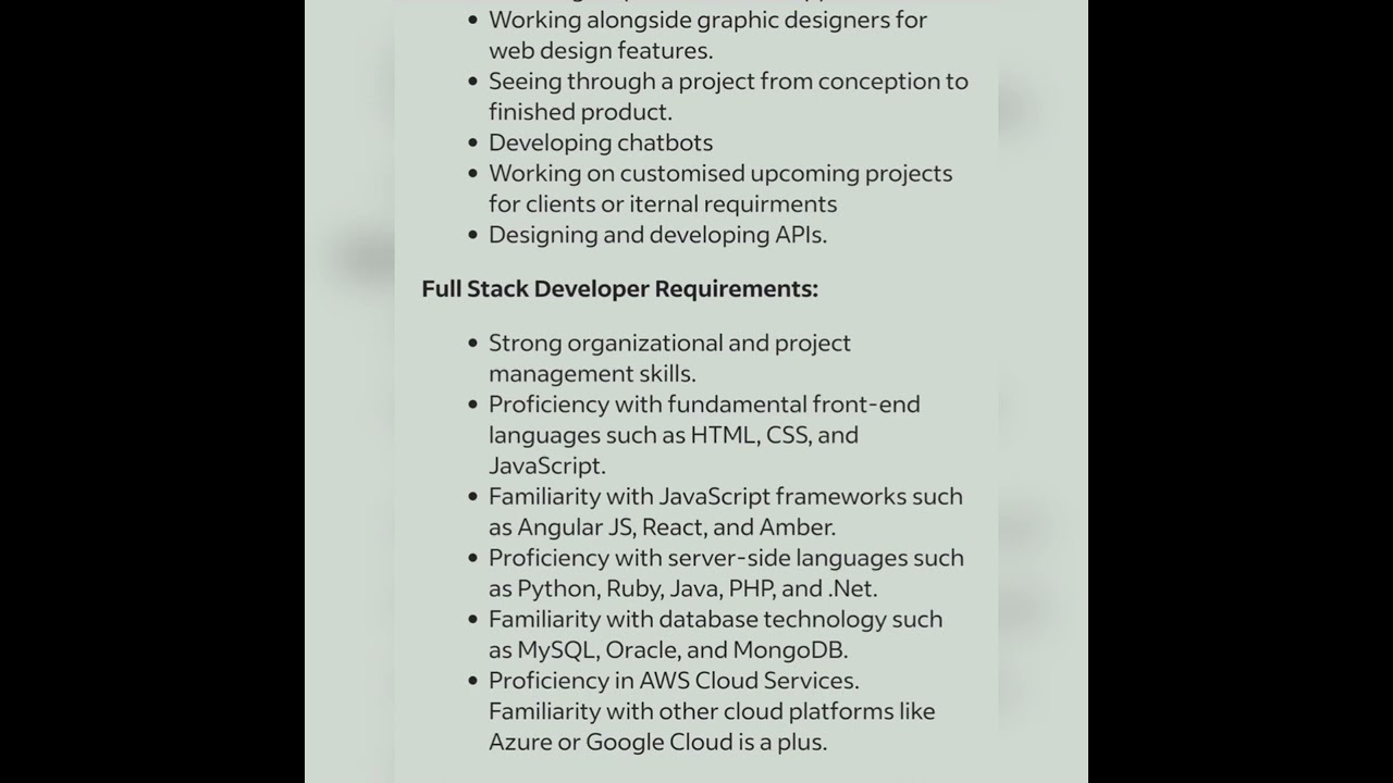 Full Stack Developer