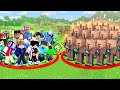 1000 villager vs 100 youtuber minecraft berjuang di survival lingkaran hardcore level 999 