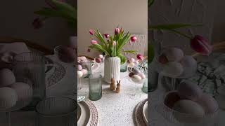 How I decorated for Easter🌷🐰 #tablesetting #homedecor #tulips  #hosting #easterdecoration