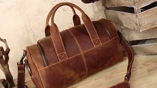 The Carnelian | Vintage Leather Duffle Bag
