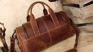 The Carnelian | Vintage Leather Duffle Bag