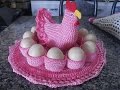 Cesta Porta Huevos Tejido a Crochet Ganchillo -  Canasta