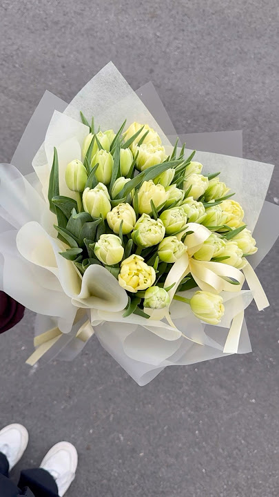 How to wrap a bouquet of flowers/ tulips in paper KOREAN FLOWER WRAPPING #DIY TUTORIAL  #asmr