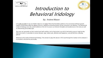 Introduction to Behavioral Iridology by Andrew Mason