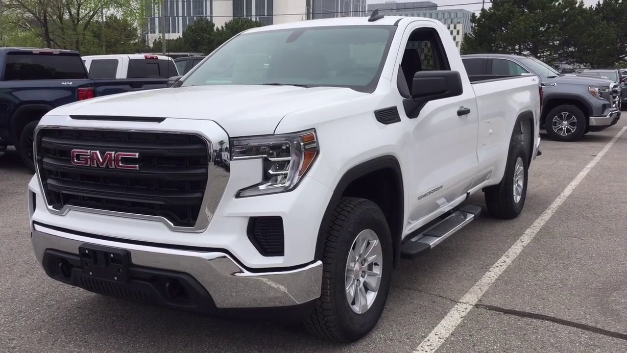 2019 Gmc Sierra 1500 4wd Regular Cab White Seating For Three Power Tailgate Oshawa On Stock 190899