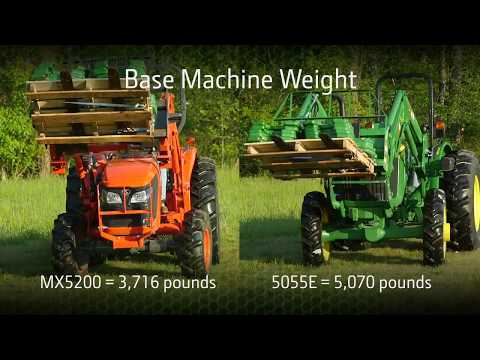 Video: Hur mycket väger en John Deere 5055e?